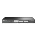 Tplink JetStream™ 24-Port Gigabit L2+ Managed Switch with 4 10GE SFP+ SlotsPORT: 24× Gigabit RJ45 Ports, 4× 10G SFP+ Slots, RJ45/Micro-USB Console PortSPEC: 1U 19-inch Rack-mountable Steel CaseFEATURE: Integration with Omada SDN Controller, Static R