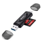 Flash Card Reader WK13 USB3.0 + Type C vers MSD/SD gris