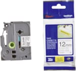 Cassette Label Tape 12 mm NOIR sur Blanc