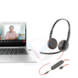 POLY CASQUE Blackwire 3225 Stereo USB-C Headset +3.5mm Plug +USB-C/A Adapter 12 Mois 8X229AA