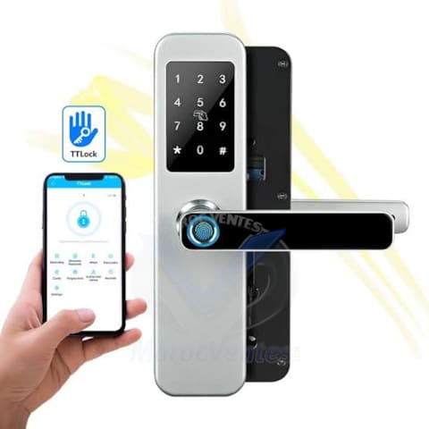 SMART DOOR LOCK TUYA WIFI APP / TTlock app • Alluminium Alloy =Tempered glass • Faceplate size : 370x75 mm ES296F