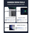 Ugreen USB-C to USB-C 5A 100W Cable 1m Gris 70427