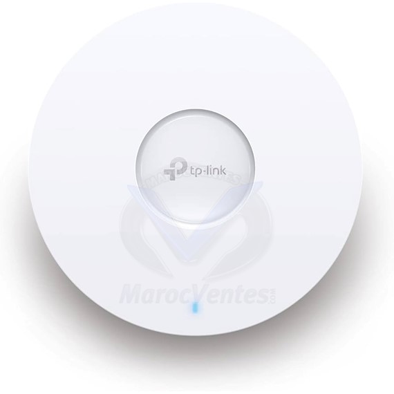 Tplink AX5400 Ceiling Mount Dual-Band Wi-Fi 6 Access Point PORT: 1×2.5 Gigabit RJ45 PortSPEED:574Mbps at  2.4 GHz + 4804 Mbps at 5 GHzFEATURE: 802.3at POE and 12V DC, 6×Internal Antennas, MU-MIMO, 160MHz Supported, Seamless Roaming, Band Steering, B EAP67