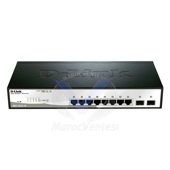 Smart switch 8 ports Gigabit 10/100/1000 Mbps + 2 ports Combo Gigabit/SFP DGS-1210-10/E