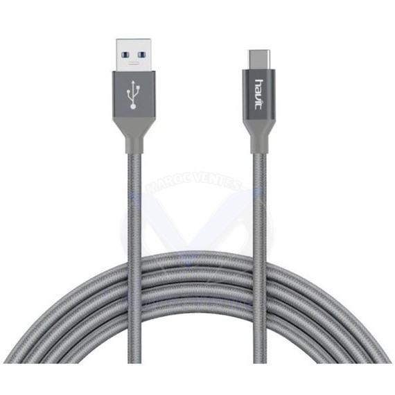 Câble USB vers USB Type-C pour le chargement et le transfert de données HV-CB735X
