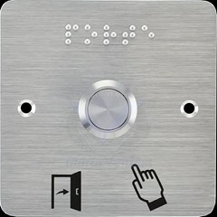 BOUTON DE SORTIE CARRE EN INOX SANS CONTACT 12V NO/NC/COM OP19D
