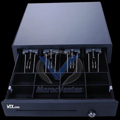 TIROIRE CAISSE 24V 6.5 KG 4 BILLETS 8 PIÈCES 1 FENTE CHEQUE NOIR