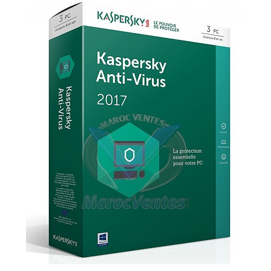 Kaspersky Antivirus 2017 3 Postes KL1171FBCFS-MAG