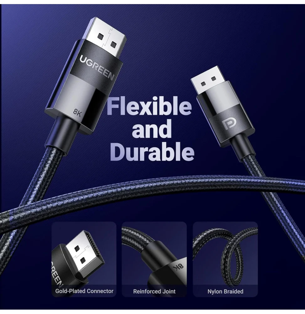 Ugreen Cable DP 1.4 Male To Male Cable 8K 1M 80390